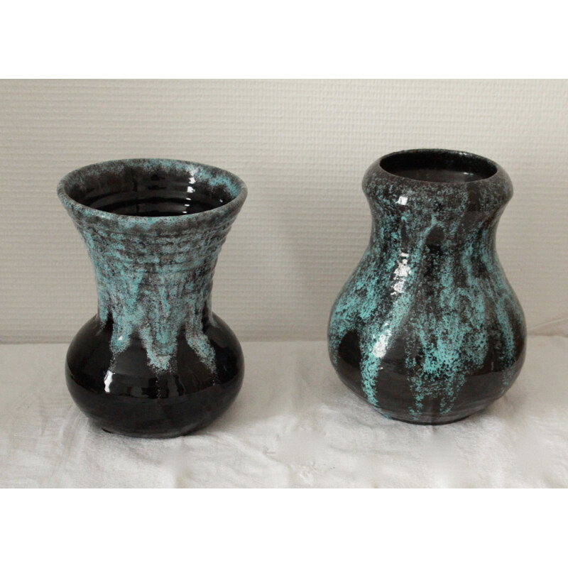 Paire de vases vintages de Accolay - 1960