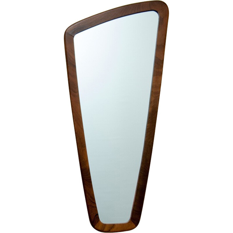 Vintage Asymmetric Scandinavian Mirror - 1950s