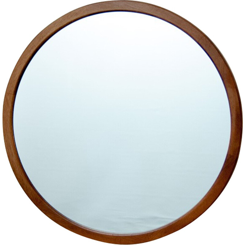 Vintage round Scandinavian mirror - 1960s