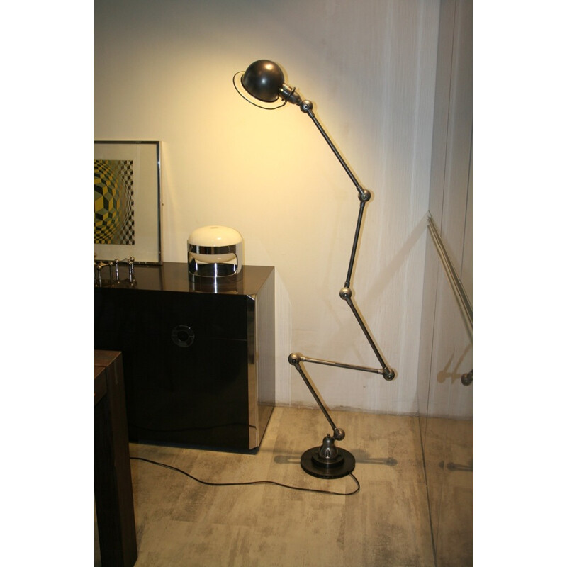 Black industrial lamp jieldé in steel, DOMECQ - 1950s