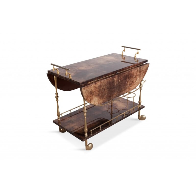 Lacquered goatskin trolley by Aldo Tura - 1970s