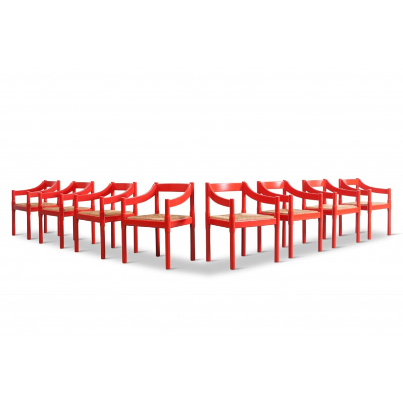 Set of 8 "Carimate" Chairs by Vico Magistretti for Cassina - 1960s