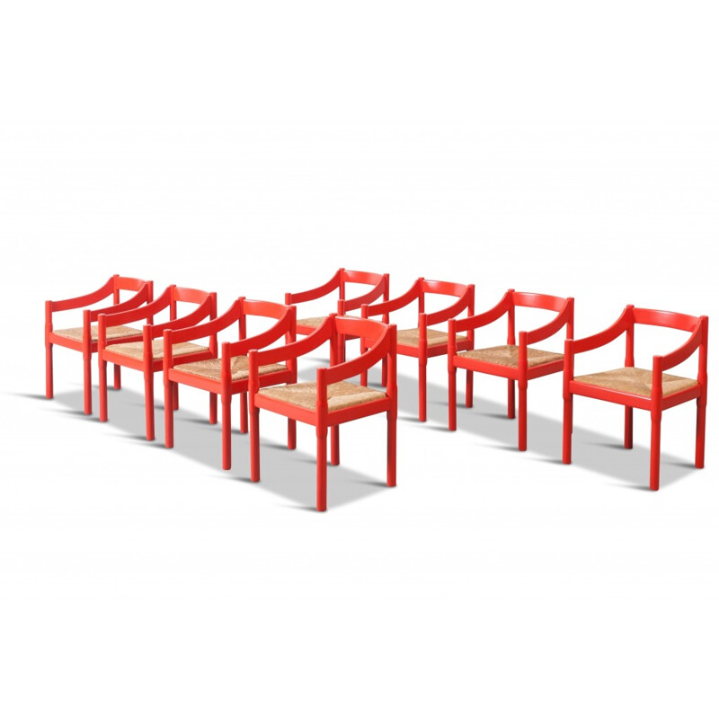 Set of 8 "Carimate" Chairs by Vico Magistretti for Cassina - 1960s