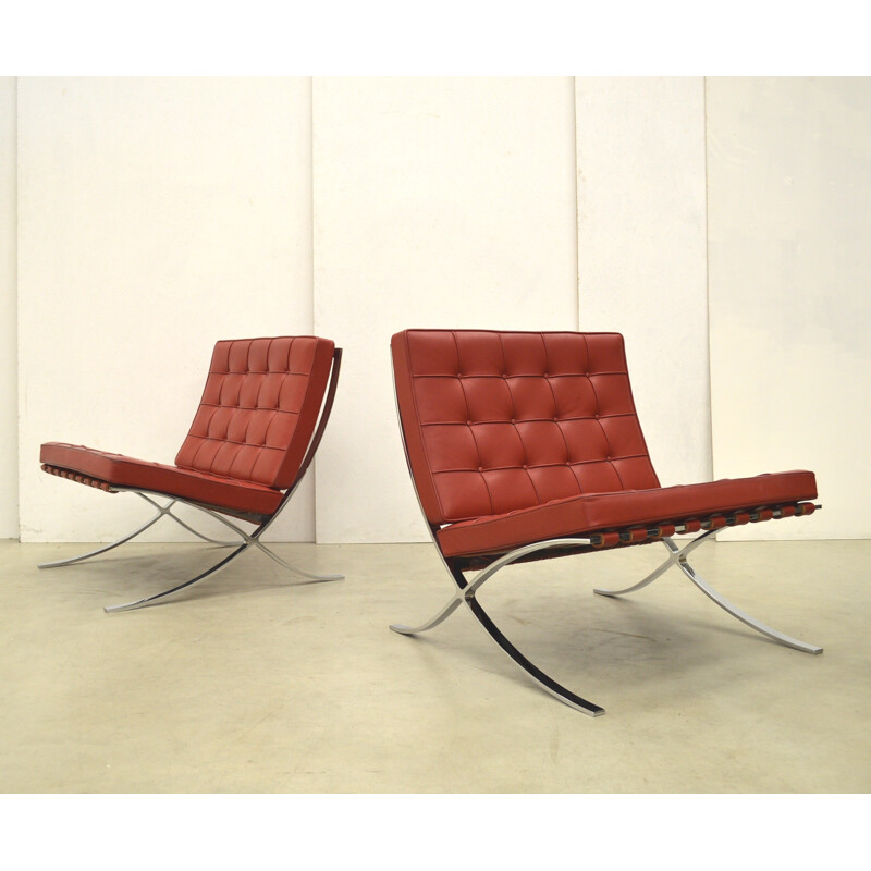 Pair of "Barcelona" armchairs by Mies van der Rohe for Knoll - 2000s