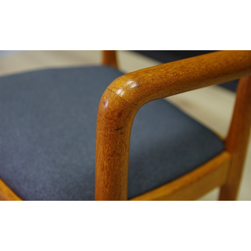 Blue dining chair in danish teak by Juul Kristensen- 1960s