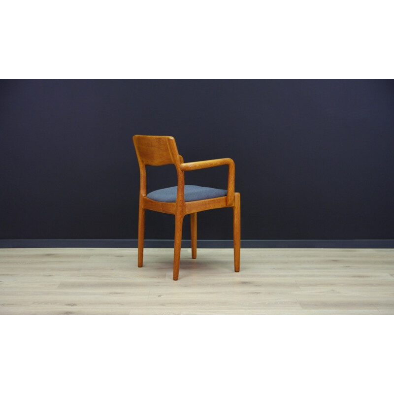 Blue dining chair in danish teak by Juul Kristensen- 1960s