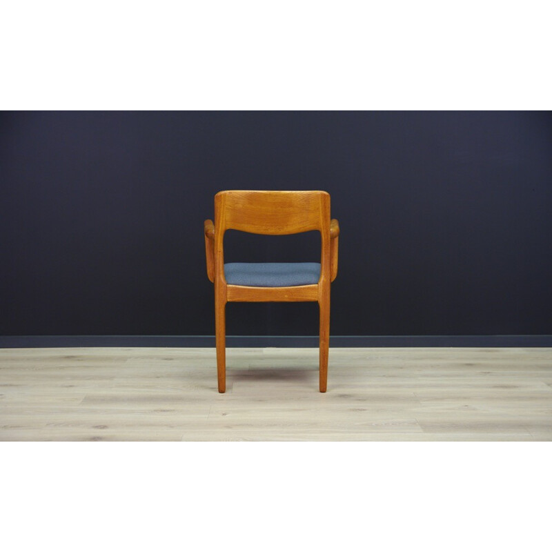 Blue dining chair in danish teak by Juul Kristensen- 1960s