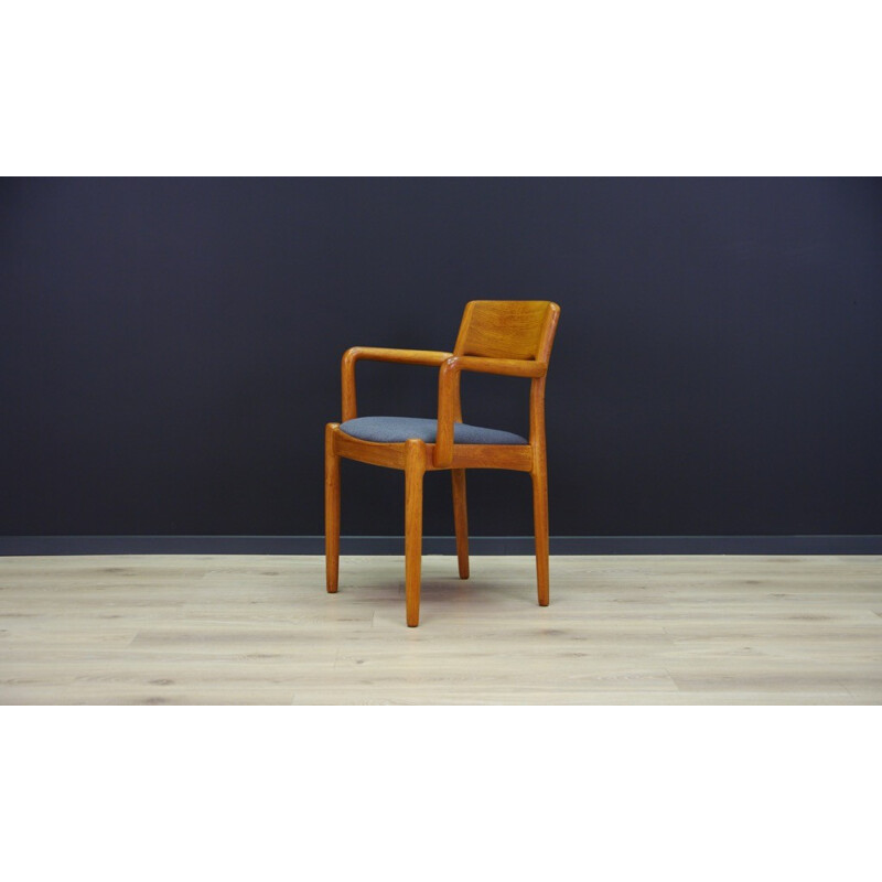 Blue dining chair in danish teak by Juul Kristensen- 1960s