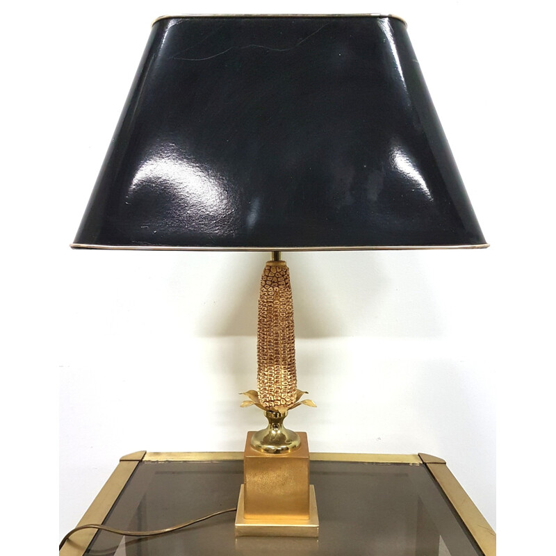 Vintage black desk lamp in brass - 1970