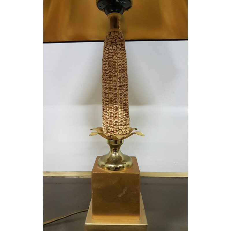 Vintage black desk lamp in brass - 1970