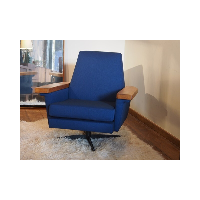 Paire de fauteuils français bleus - 1970