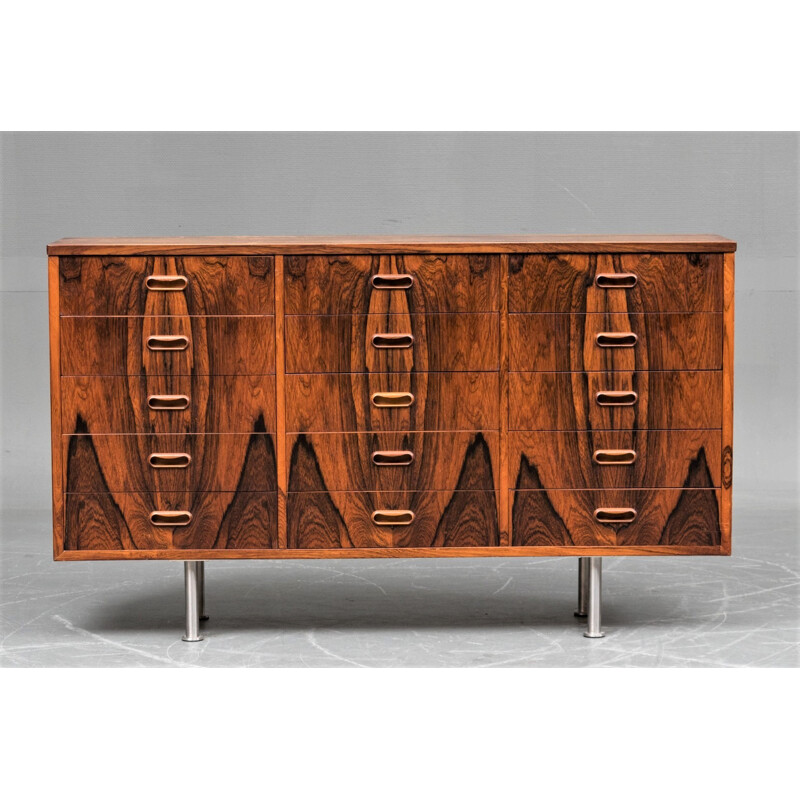 Scandinavian chest of drawers in rosewood - 1960s