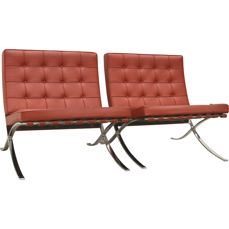 Pair of "Barcelona" armchairs by Mies van der Rohe for Knoll - 2000s