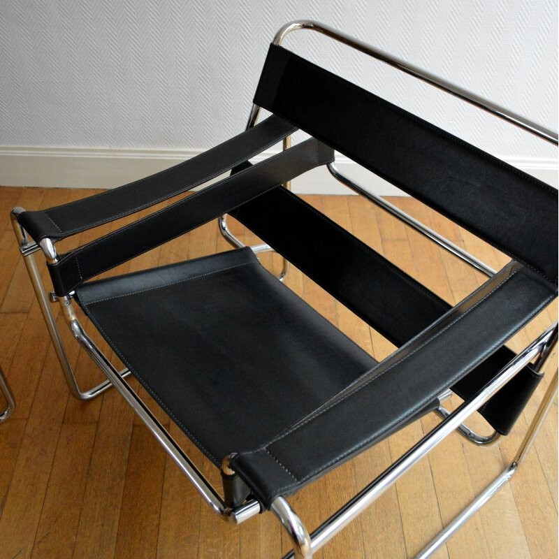 Pair of Wassily armchairs by Marcel Breuer - 1970s