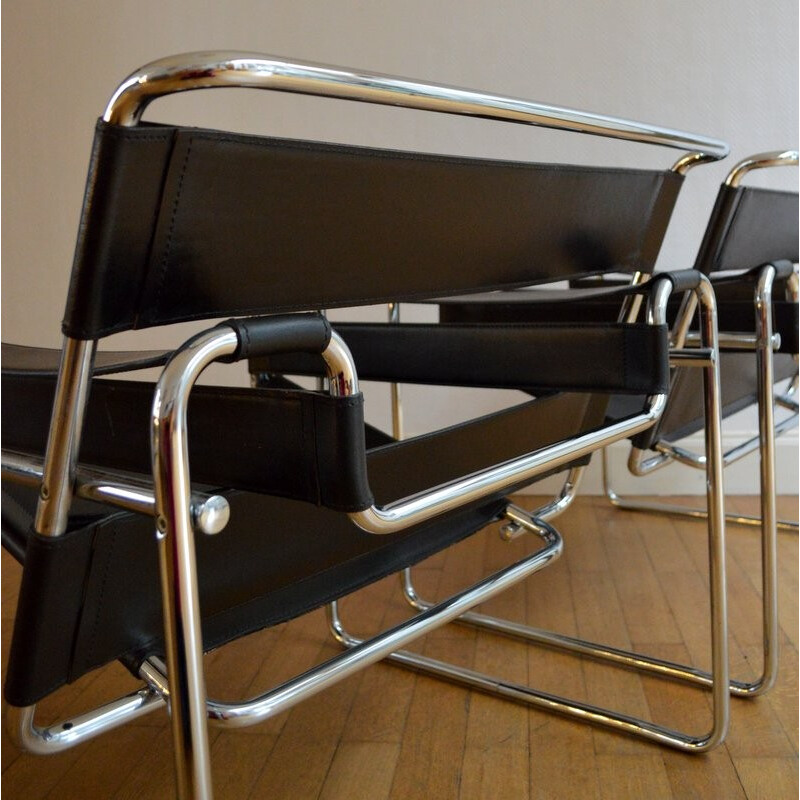 Pair of Wassily armchairs by Marcel Breuer - 1970s