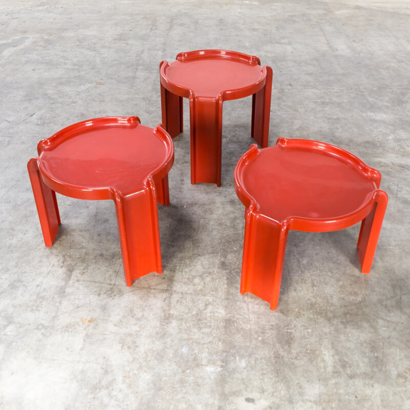 Set of 3 nesting table 4905 model by Giotto Stoppino for Kartell - 1970s