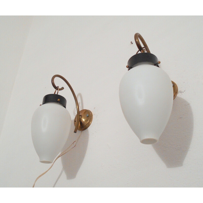 Set of 2 vintage wall lamps by Stilnovo - 1950s