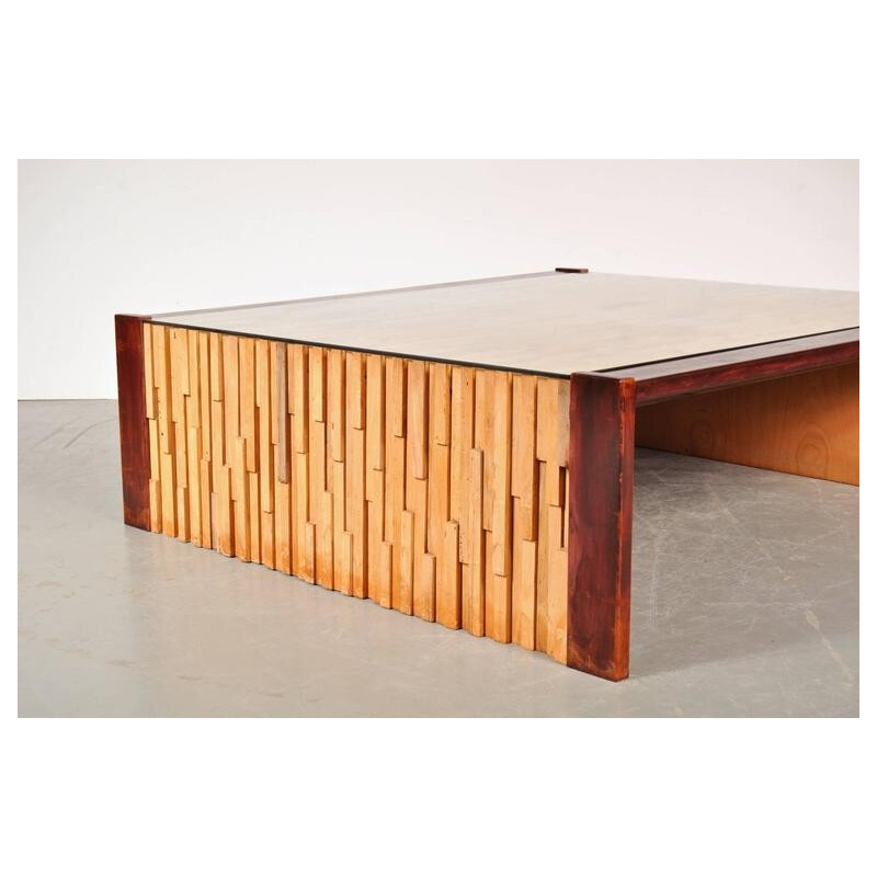 Table basse vintage en bois dur de Percival Lafer, Brésil 1960