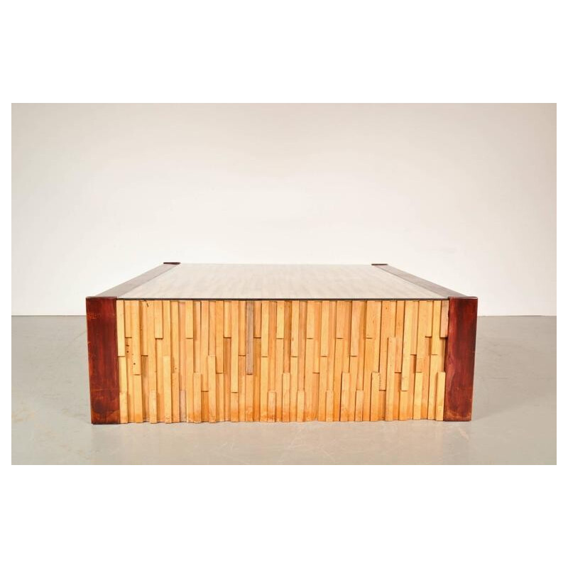 Table basse vintage en bois dur de Percival Lafer, Brésil 1960