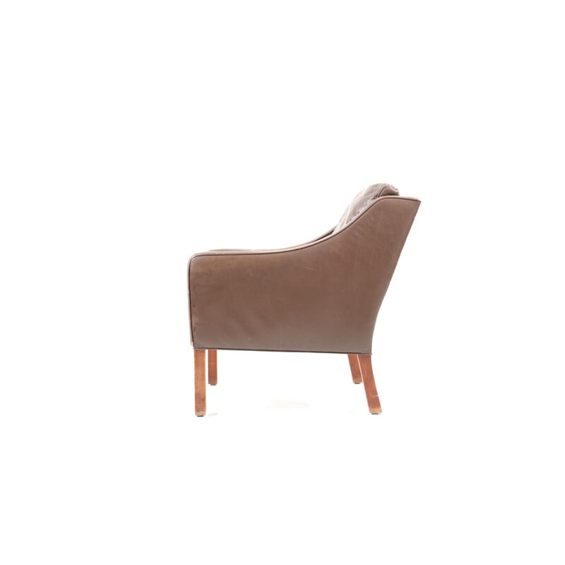 Fauteuil lounge en cuir 2207 par Børge Mogensen pour Fredericia Furniture - 1960
