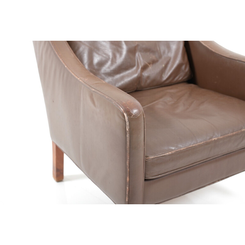 Leather lounge armchair 2207 by Børge Mogensen for Fredericia Furniture - 1960s