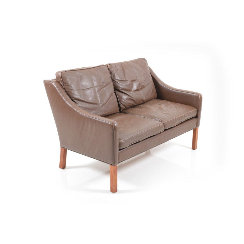 Vintage leather sofa 2208 by Børge Mogensen for Fredericia Furniture, 1960