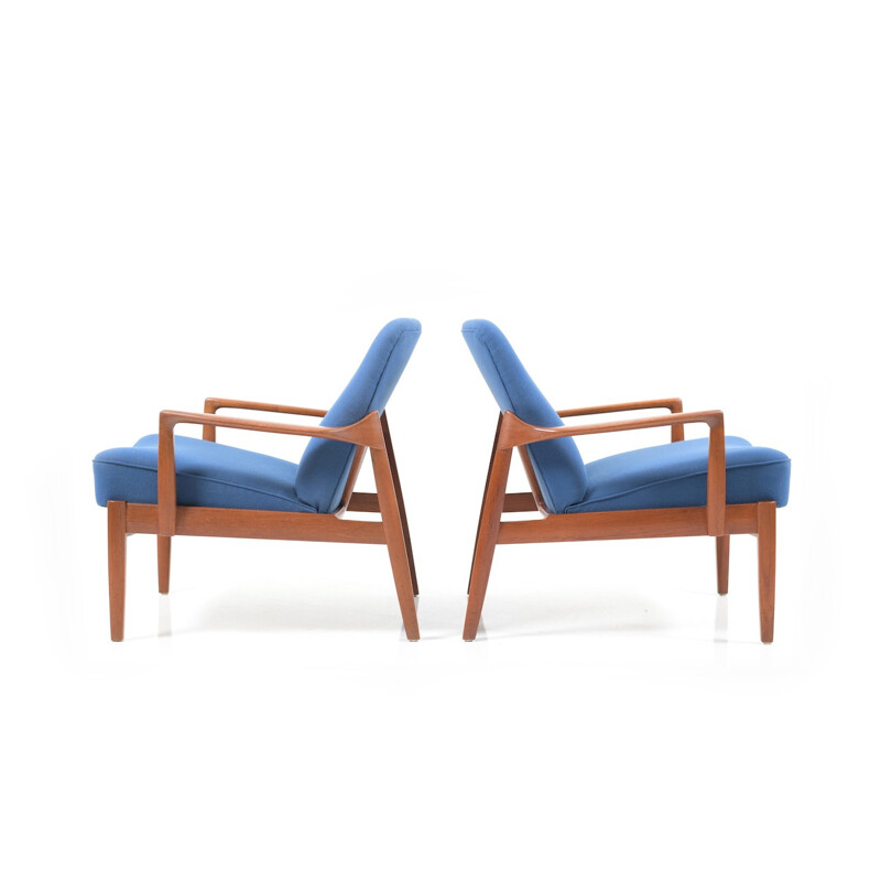 Paire de fauteuils en teck par Edvard & Tove Kindt-Larsen pour France & Daverkosen - 1950