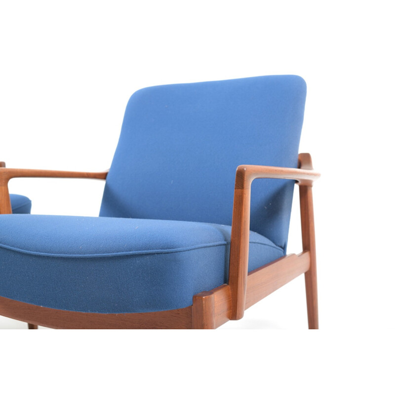 Pair of teak wooden armchairs by Edvard & Tove Kindt-Larsen for France & Daverkosen - 1950s