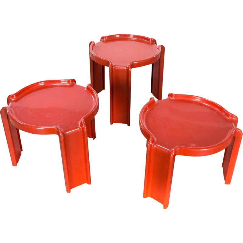 Set of 3 nesting table 4905 model by Giotto Stoppino for Kartell - 1970s