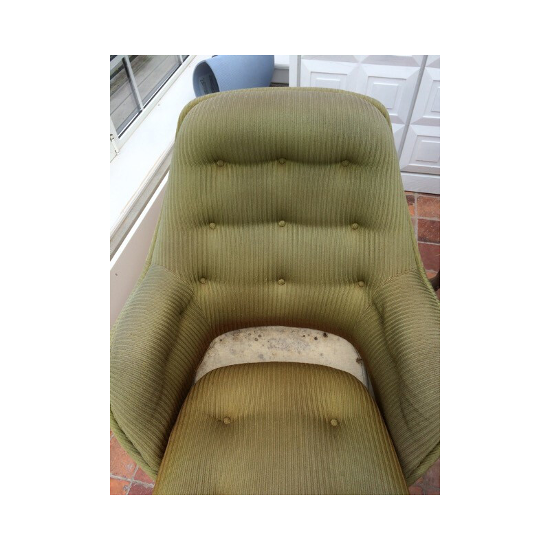 Paire de fauteuils "Karaté" vert, Michel CADESTIN - années 70
