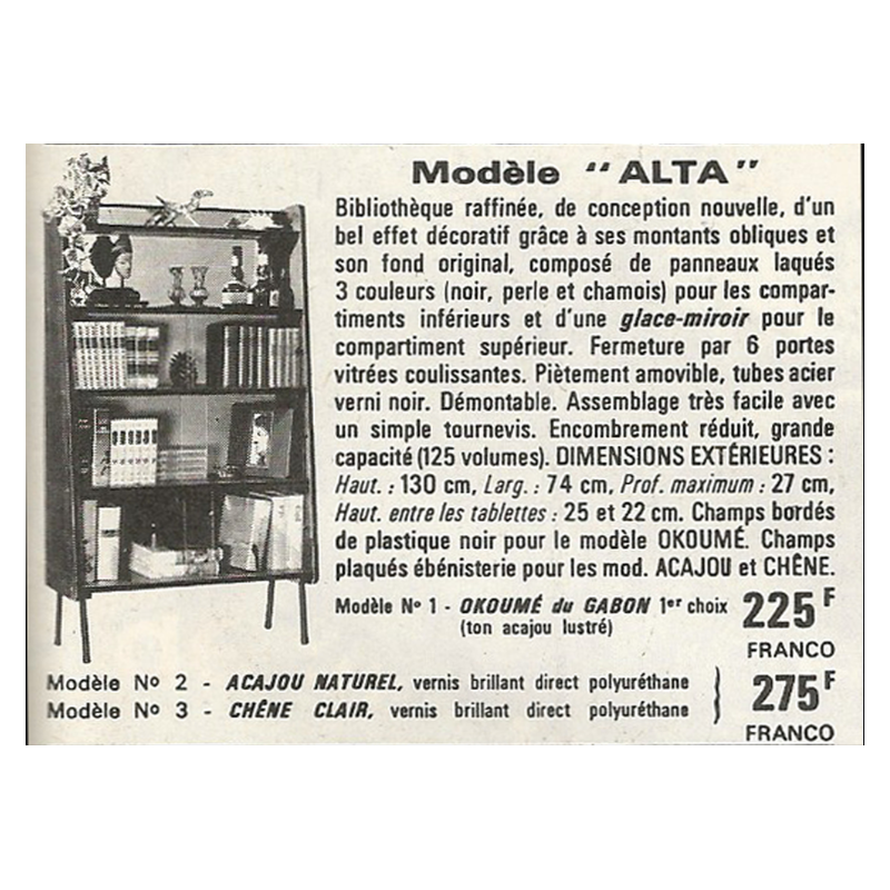 Bibliothèque modèle "ALTA" de Fonteneau - 1960