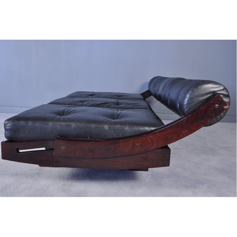 Canapé en cuir noir modèle GS-195 par Gianni Songia  pour Sormani - 1960