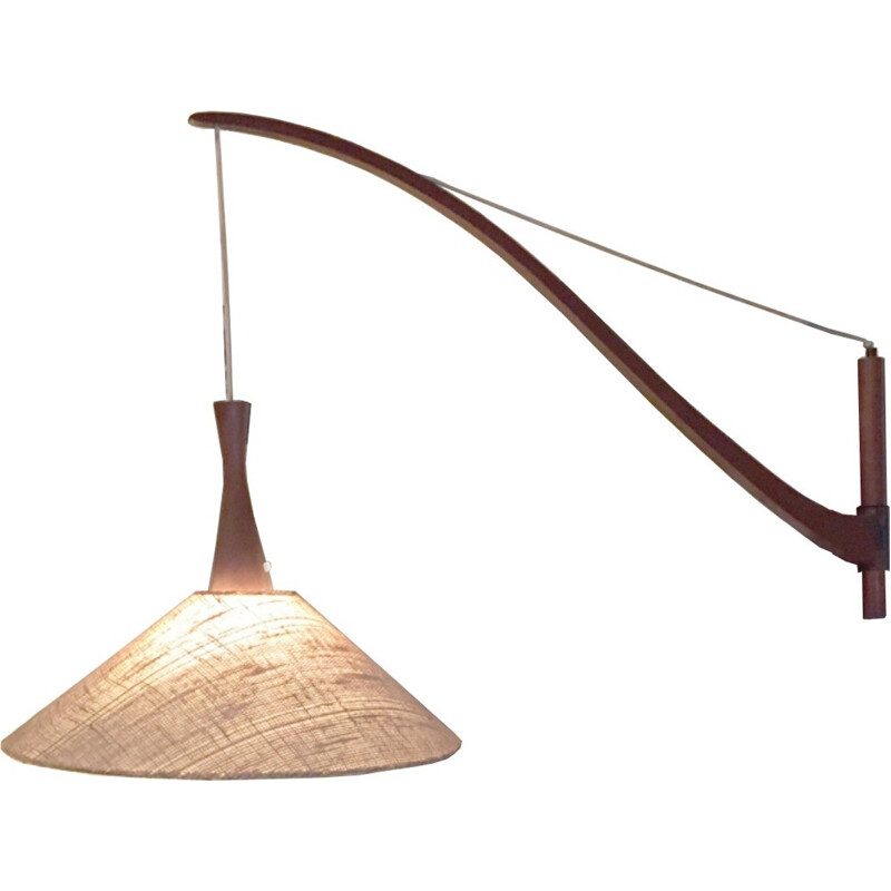 Vintage wall lamp in teak - 1960s