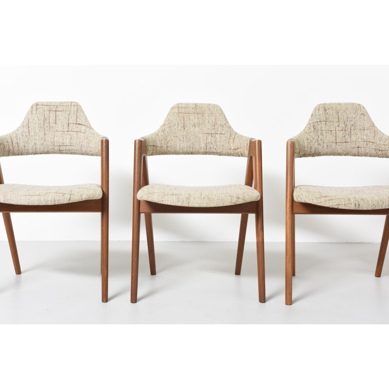 Set of 4 'Compass' chairs made of teak by Kai Kristiansen for SVA Mobler - 1950s