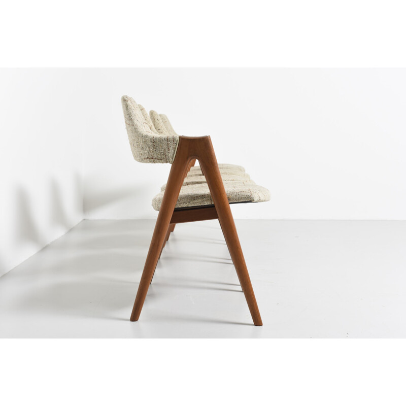 Set of 4 'Compass' chairs made of teak by Kai Kristiansen for SVA Mobler - 1950s