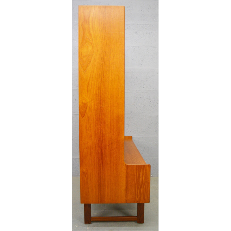 Vintage cabinetbookcase in glass and teak by Turnidge - 1960s