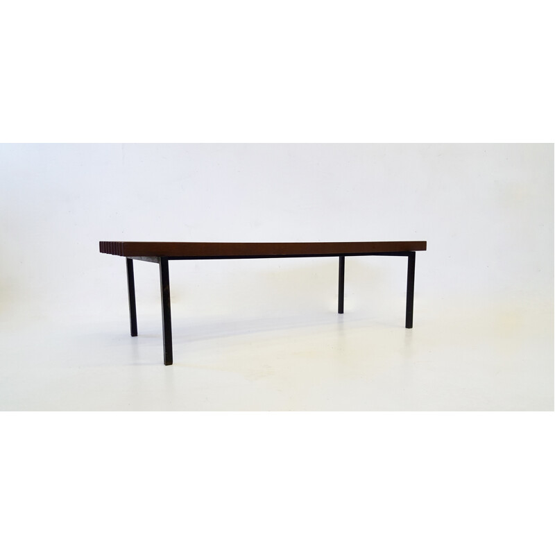 Banc vintage en lame de bois - 1950