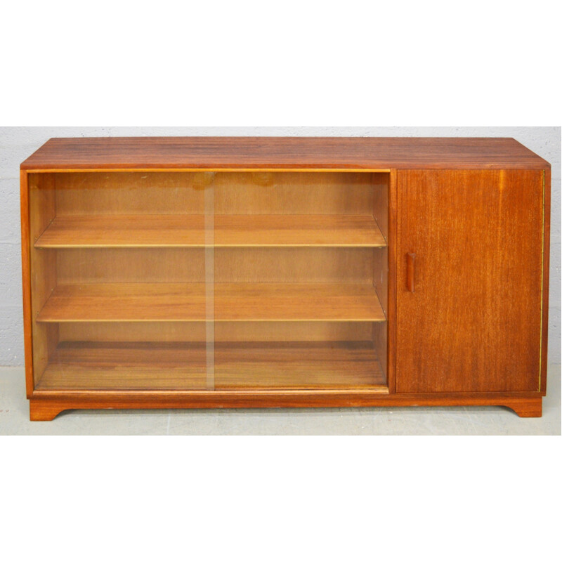 Vintage teak and glass display cabinetbookcase - 1960s