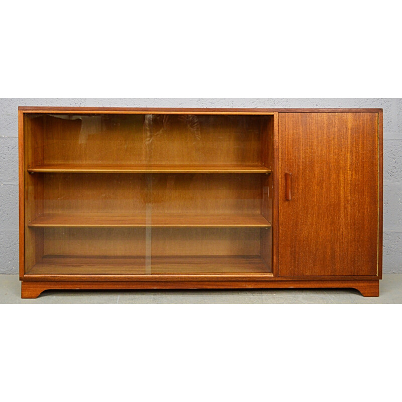 Vintage teak and glass display cabinetbookcase - 1960s