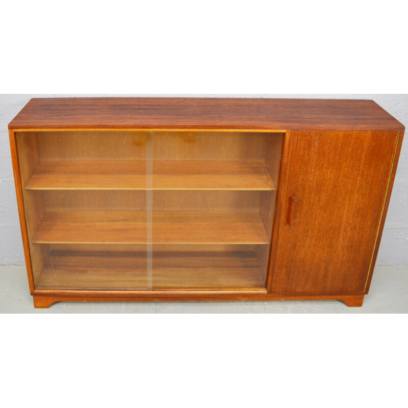 Vintage teak and glass display cabinetbookcase - 1960s