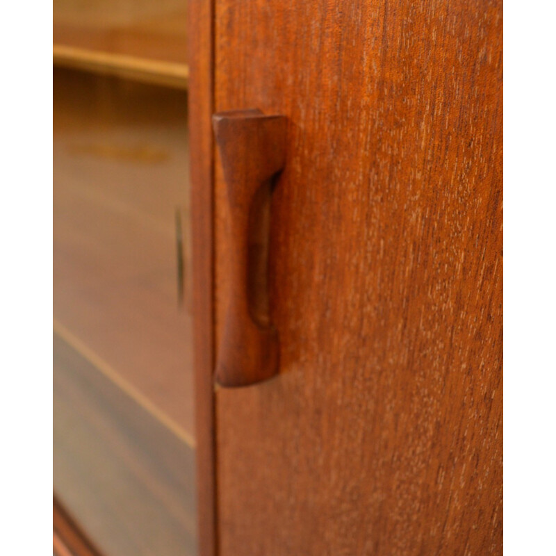 Vintage teak and glass display cabinetbookcase - 1960s