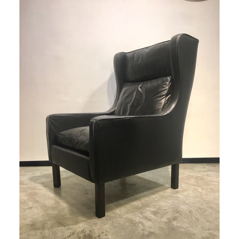 Armchair in black leather - 1960s