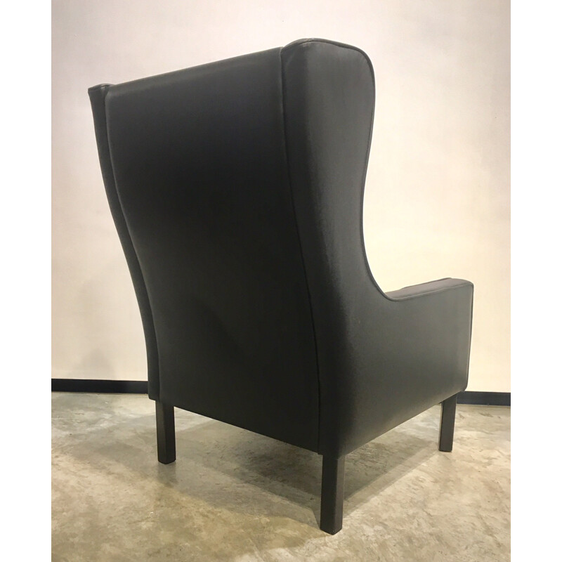 Armchair in black leather - 1960s