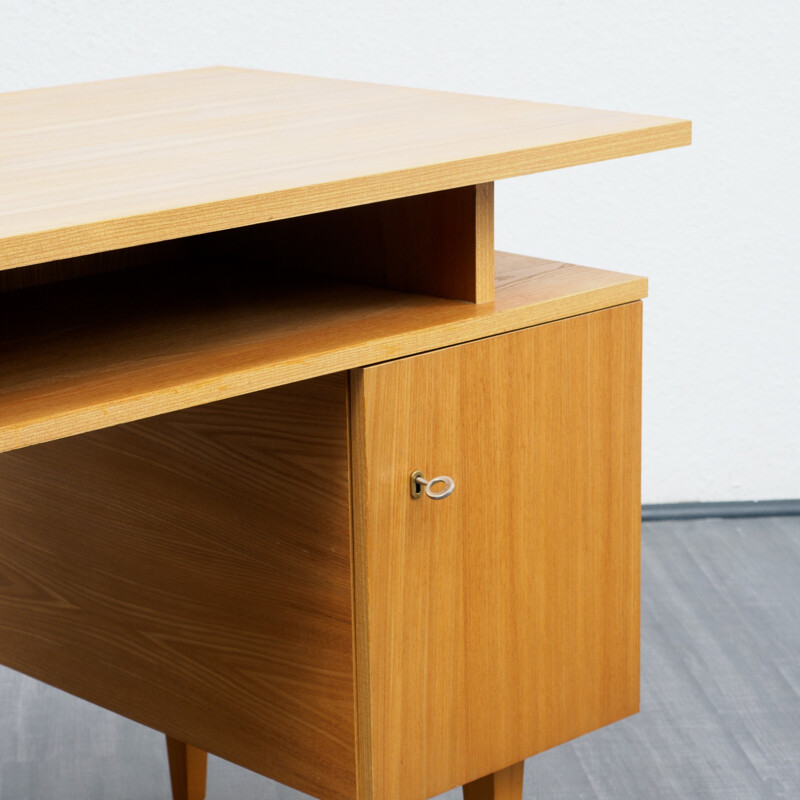 Cubic desk in elm wood - 1960s