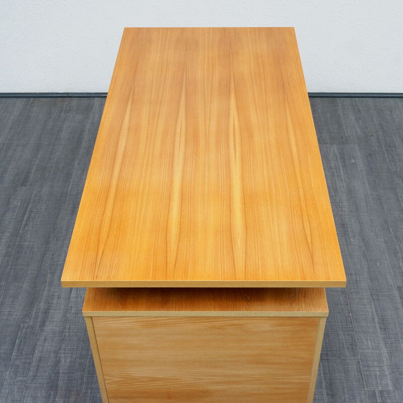 Cubic desk in elm wood - 1960s