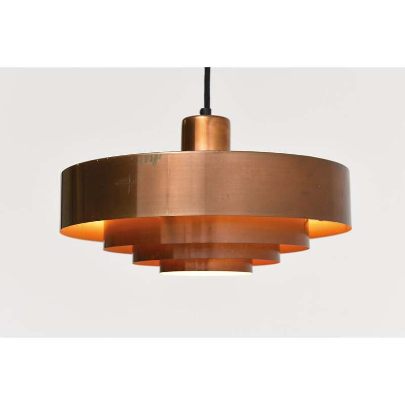 'Roulet' copper hanging lamp by Jo Hammerborg for Fog et Morup - 1960s