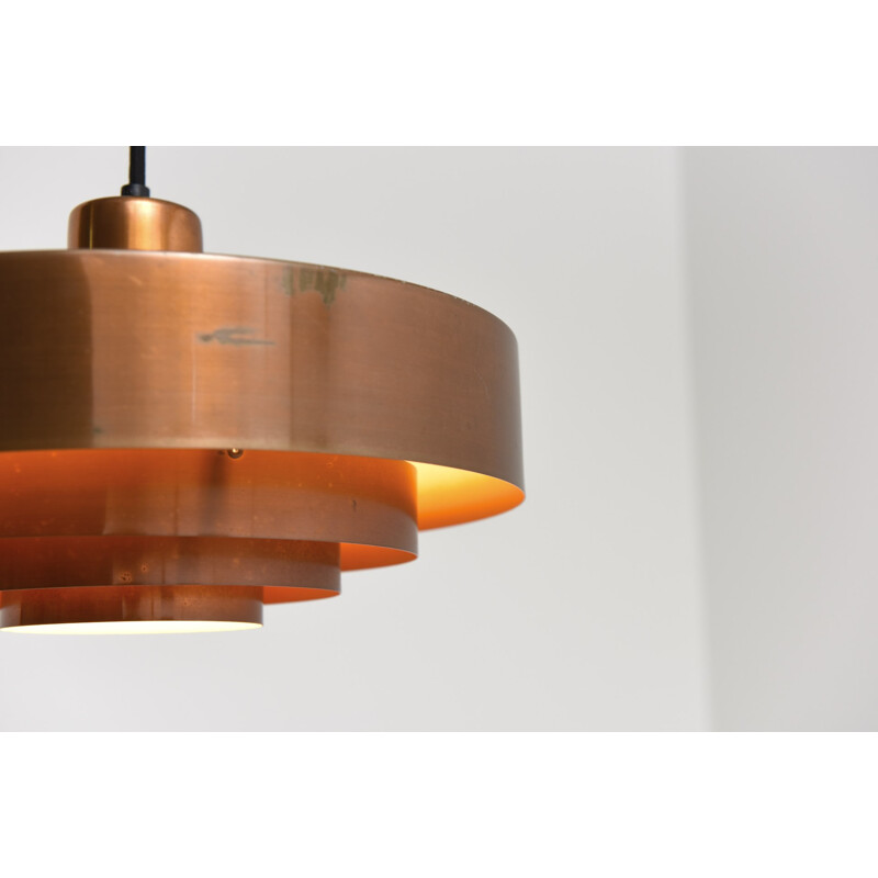 'Roulet' copper hanging lamp by Jo Hammerborg for Fog et Morup - 1960s