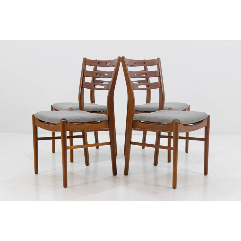 Conjunto de quatro cadeiras de teca dinamarquesas - 1960