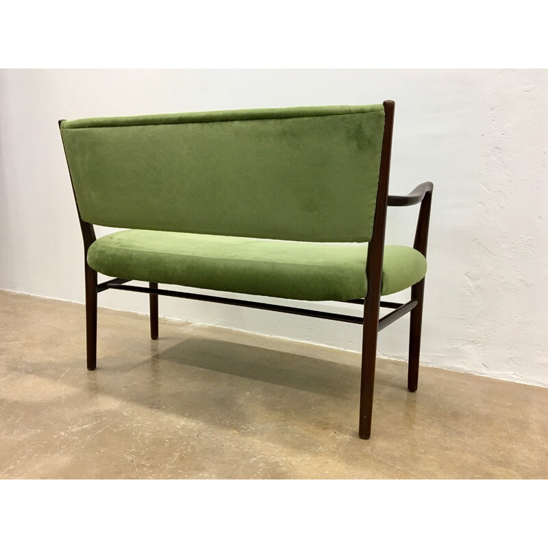 Reupholstered Danish Two Seat Bench - 1950s