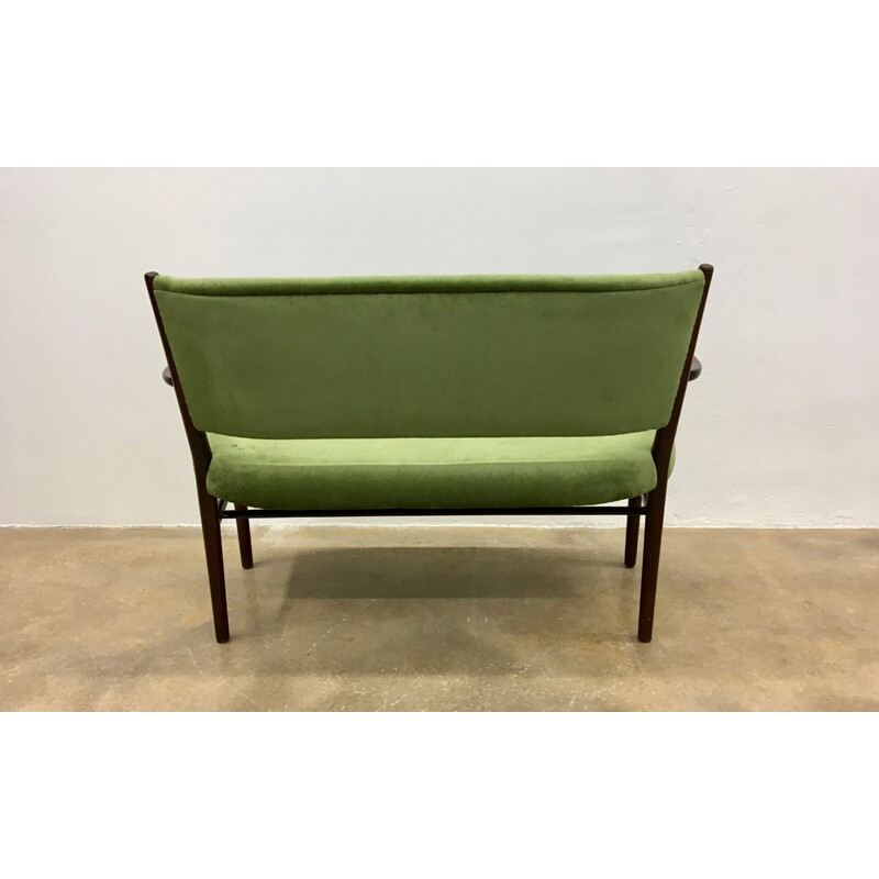 Reupholstered Danish Two Seat Bench - 1950s